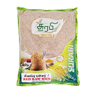 Red Raw Rice (8 lb) - Surabi-சிவப்பு பச்சை அரிசி  