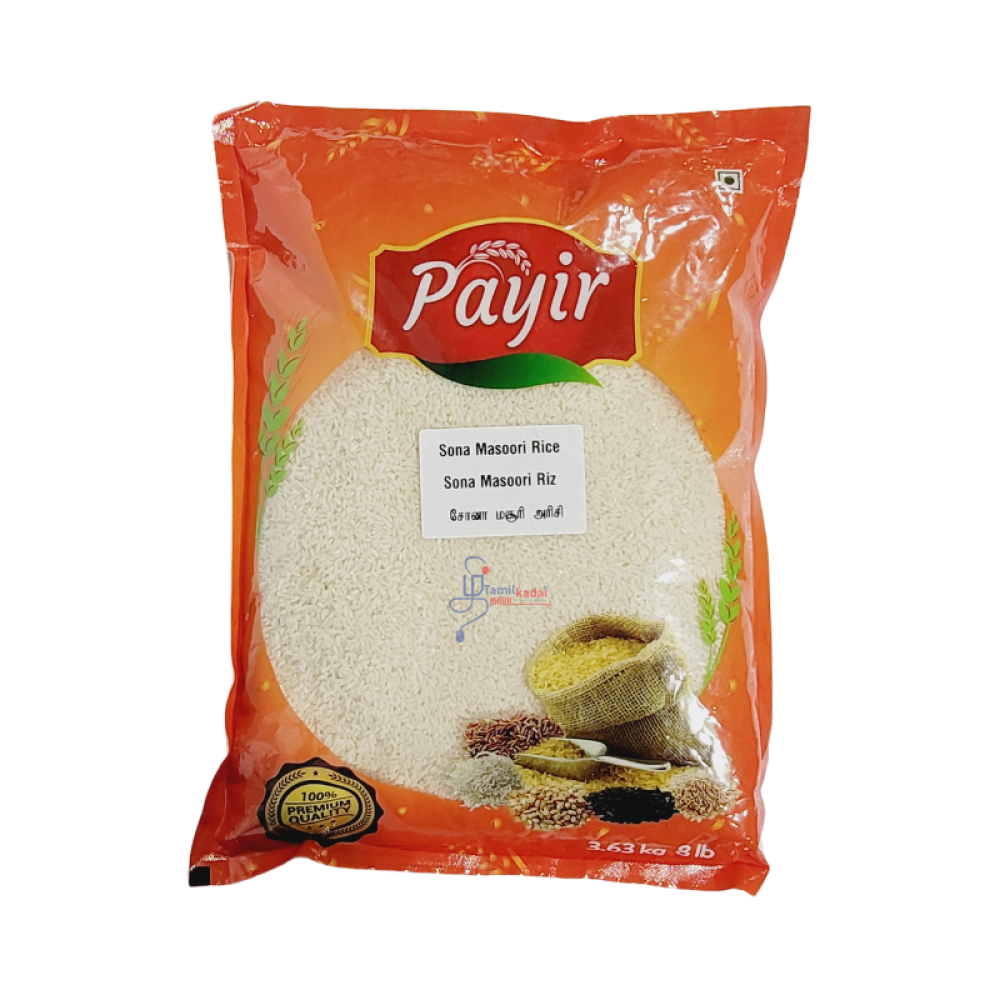 Sona Masoori Rice (8 LB) - Payir - சோனா மசூரி அரிசி 