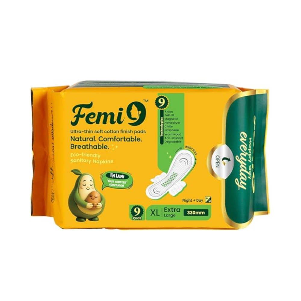 New Upgraded Femi9 Sanitary Pads | 330mm XL-9 | Day-Night Protection