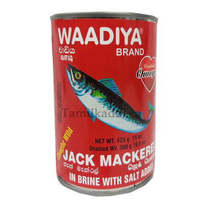 Jack Mackerel - In Brine with salt (425 g) - Waadiya - டின் மீன்