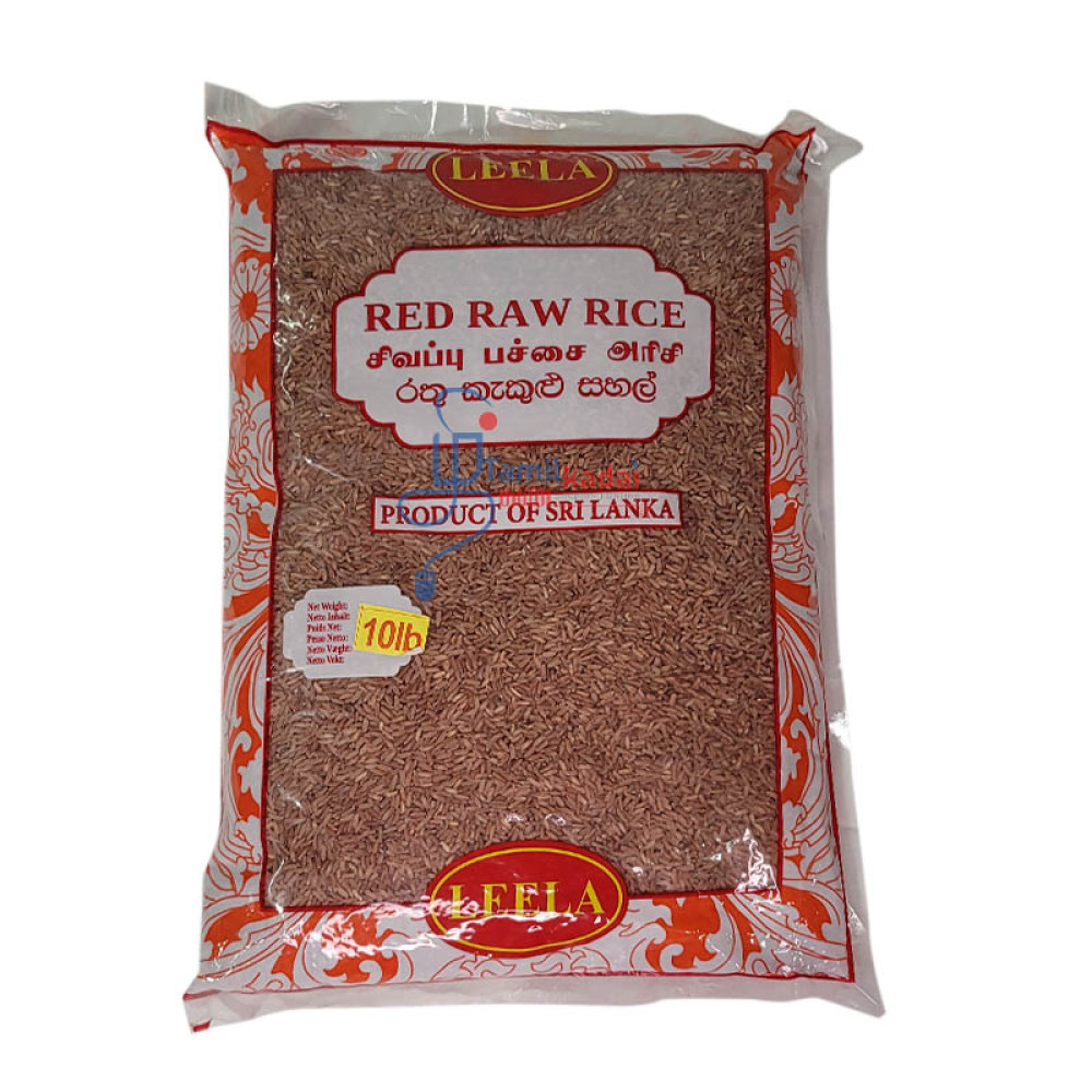 Red Raw Rice (5Kg) - Leela - சிவப்பு பச்சை அரிசி
