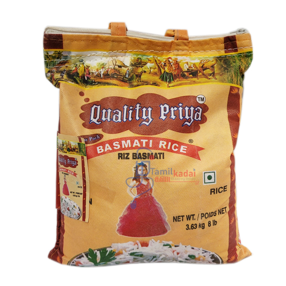 Basmati Rice (8 Lb) - Quality Priya - பாசுமதி அரிசி