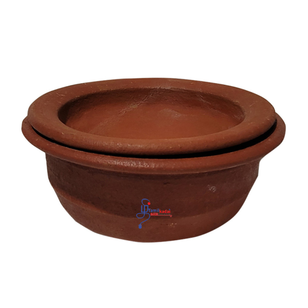 Mud Curry Pot With Lid - Small  - மண் கறிச்சட்டி, மூடி 