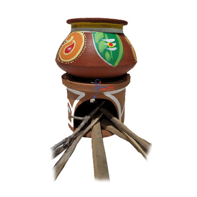 Mud Rice Pot With Stove - மண் பானை மற்றும் மண் அடுப்பு 