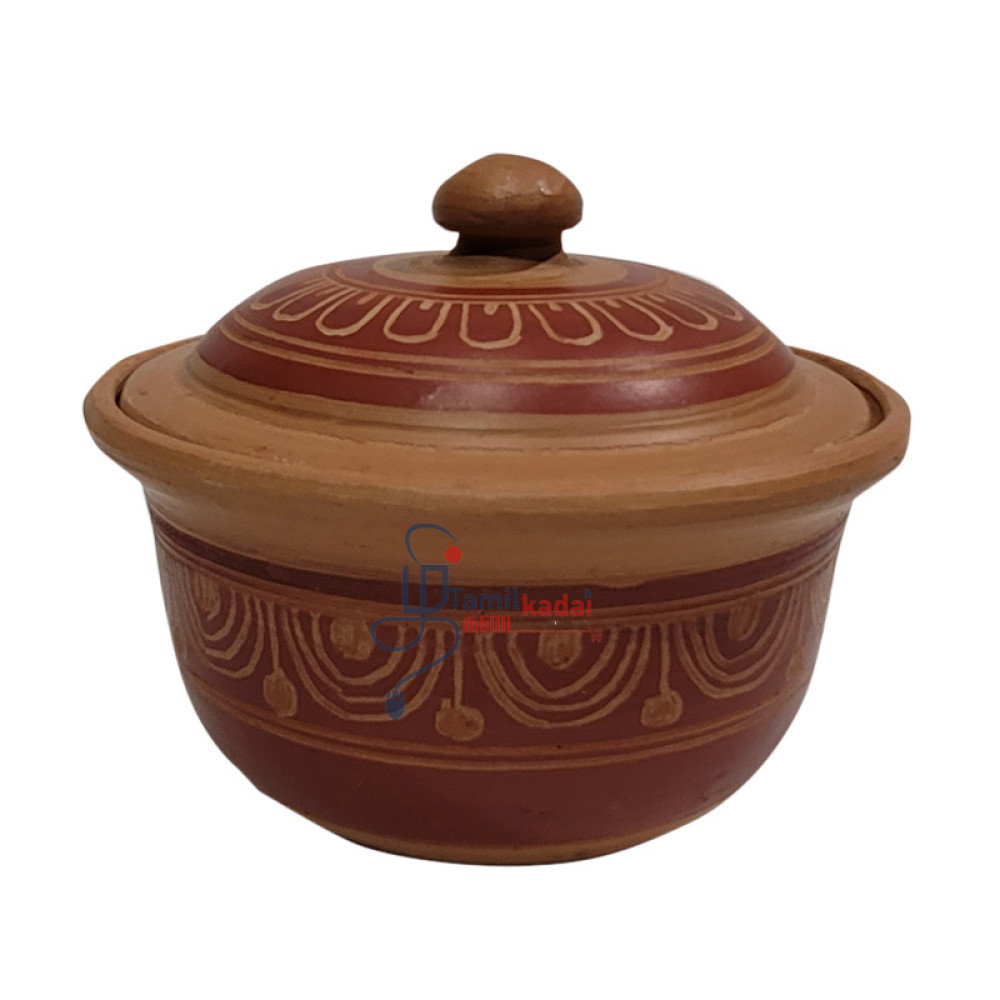 Curry pot with Lid-S - மண் சட்டி, மூடி