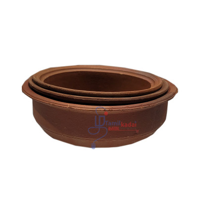 Mud Curry Pot- Flat Base (3pic)-அடுக்கு சட்டி 