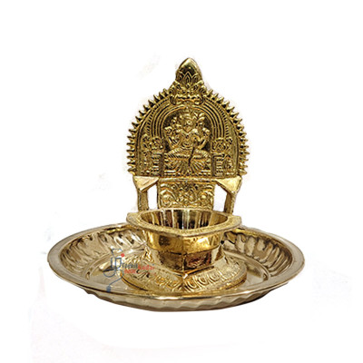 Kamacchi Vilakku-1-w6xh10 cm with tray- காமாட்சி விளக்கு