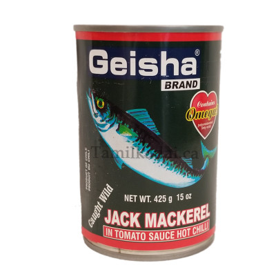 Caught Wild Jack Mackerel(Tomato sauce Hot)  (425 g) - GEISHA - டின் மீன்